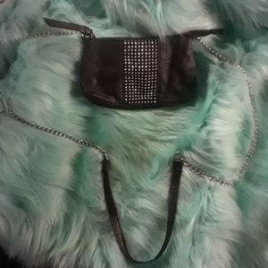 Lbd Crossbody Black Clutch with Rinestones